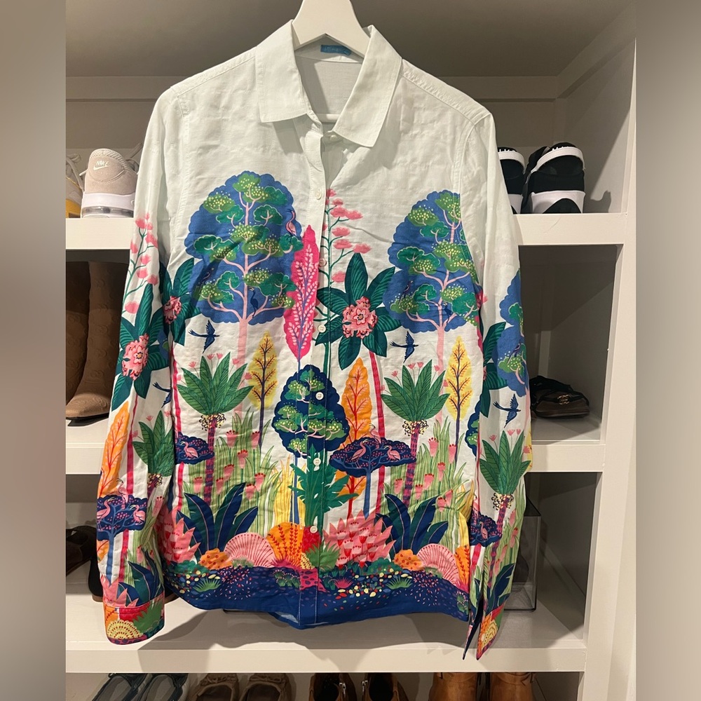 J McLaughlin printed blouse size small